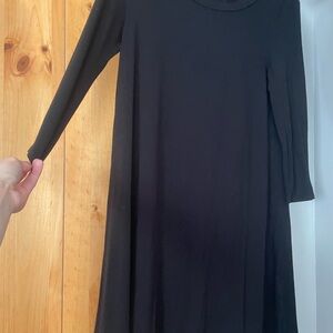 Casual Basic Black Long Sleeve Dress